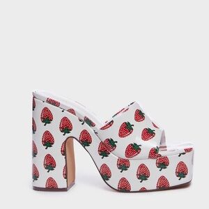 Dolls kill Strawberry Print Platform Heels size 5.5